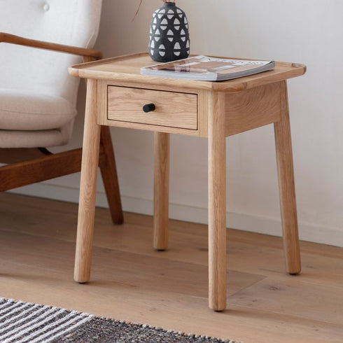PaulaHome - Kingham 1 Drawer Side Table Oak